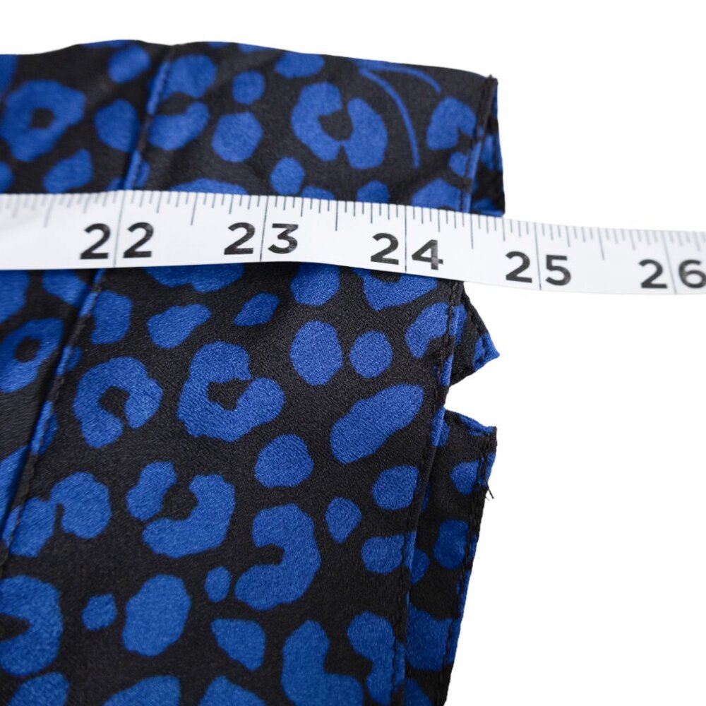 Michael Kors Black and Blue Leopard Print Zip Up Long Sleeve Snap Tab Sleeves - Picture 7 of 11